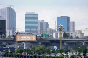 Addis Ababa skyline amid reports of overnight explosions and renewed fighting in Ethiopia